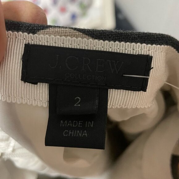 J Crew Tropical Print Women's Black Beige Linen Pencil Skirt Size 2 - Picture 7 of 9